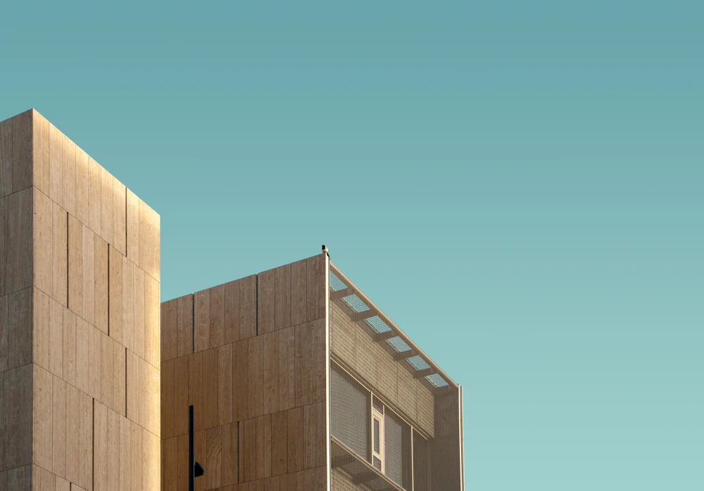 Contemporary building exterior under a clear sky