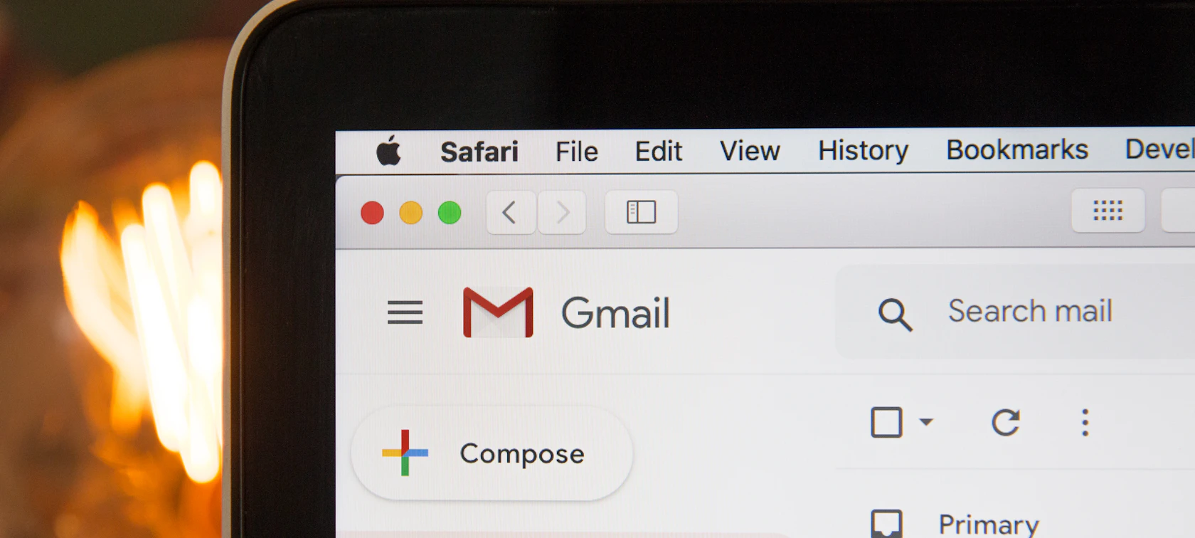 Email inbox open on a laptop screen