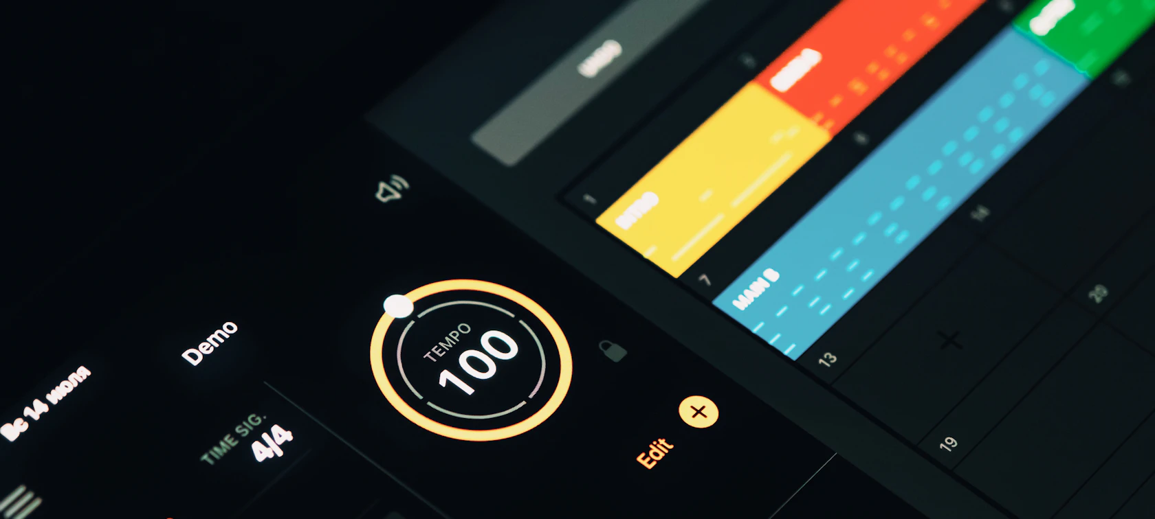 Close-up of a dark dashboard interface