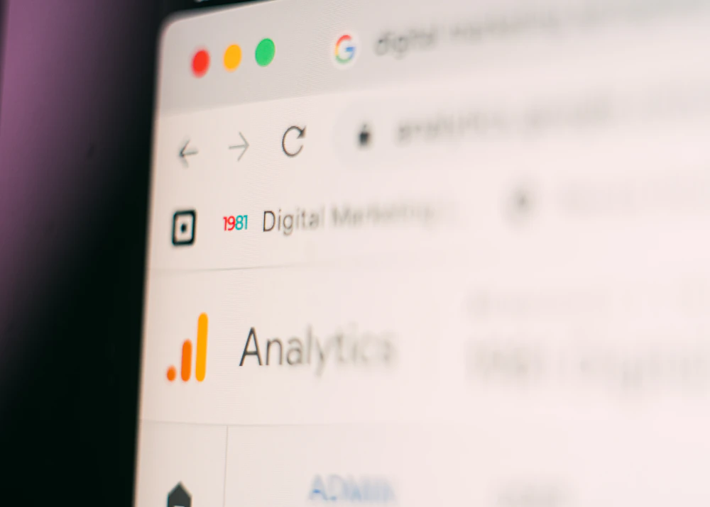 Google Analytics open in a browser to track organic traffic