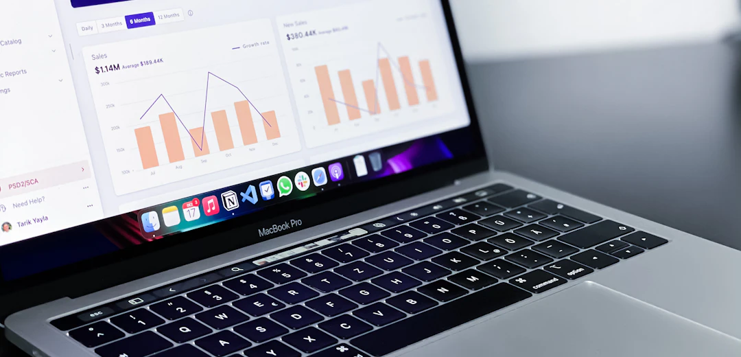 Laptop showing advertising performance charts